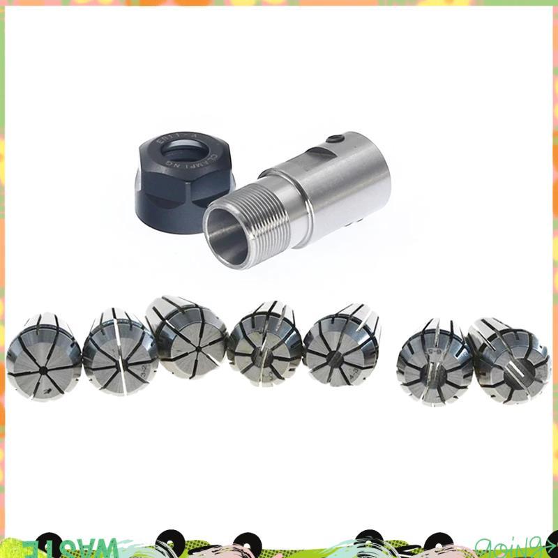 1 Bộ C25 ER20 + 7 Cái 3 -12mm Collet Chuck Động Cơ Trục Nối Dài Thanh Trục Trục Trục Chính Collet Ti