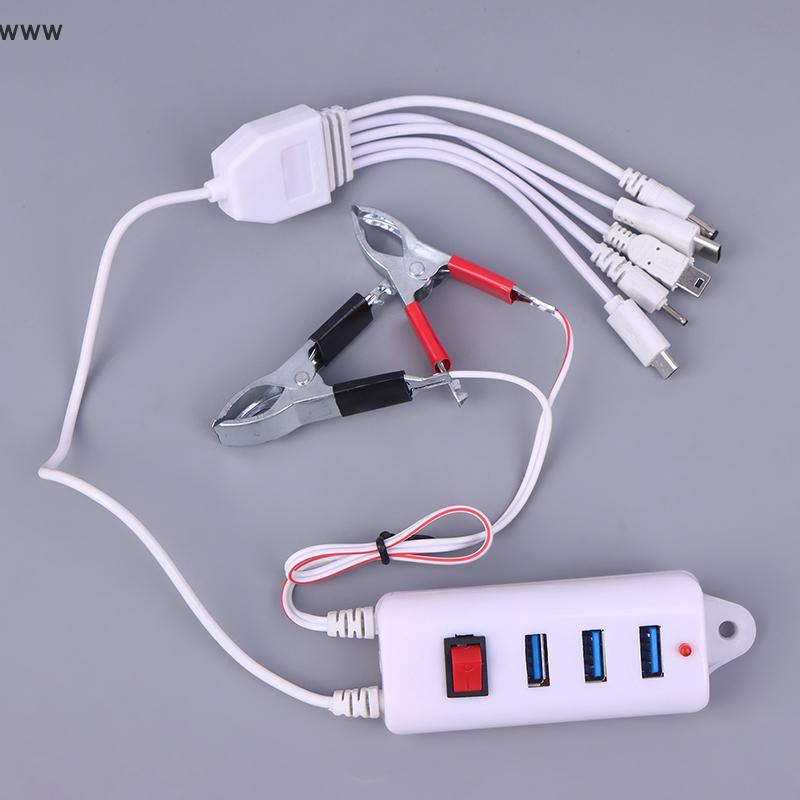 [auz] 3USB Clip With Switch Charger Mobile Phone Charger USB Interface Universal Battery Mobile Phon