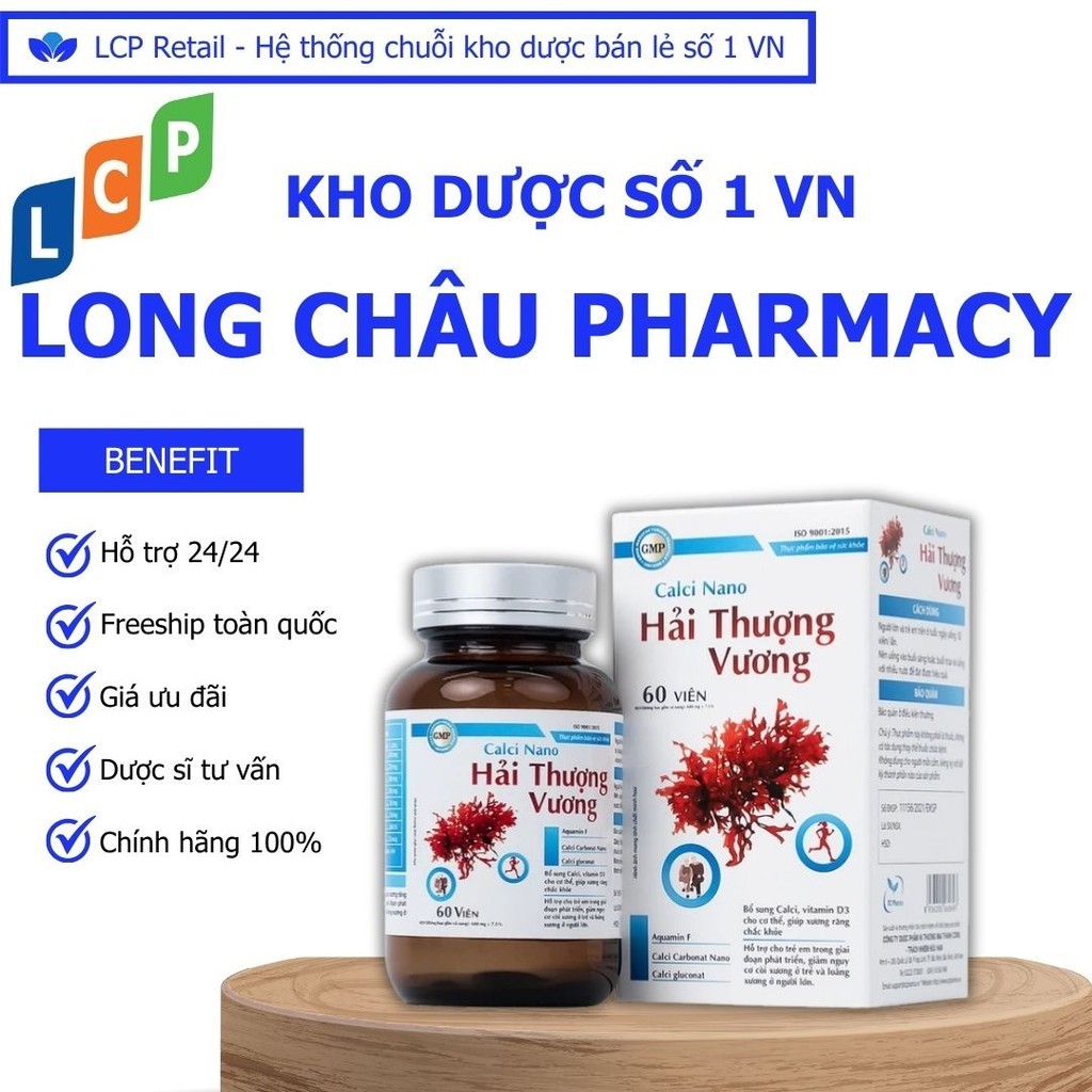 Viên uống Calci Nano Hải Thượng Vương bổ sung Calci, vitamin D3 cho cơ thể (60 viên)