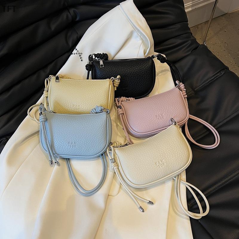 (FTT) Fashion Simple Solid Color Shoulder Armpit Bag Ladies PU Leather Crossbody Bags Casualmuting S
