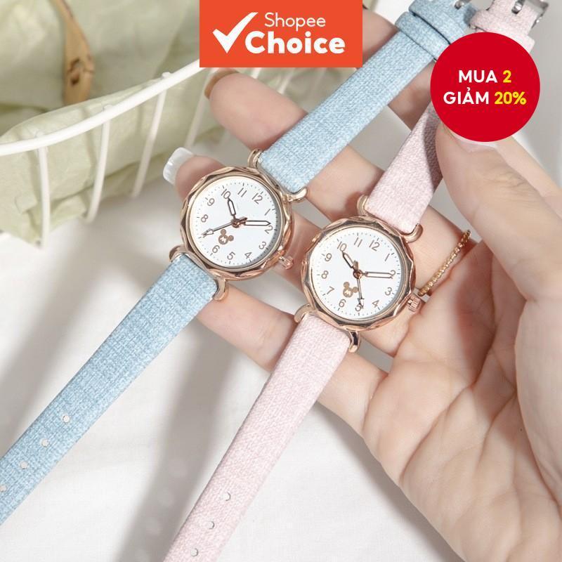 Đồng hồ thạch anh Chuột Mickey dễ thương dành cho nữ Học sinh Thời trang Chuyển tiếp Đồng hồ thời trang giản dị sành điệu