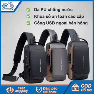 Túi Đeo Chéo Nam Cao Cấp Chống Nước，Có Khóa Bảo Vệ，Tích Hợp Cổng Sạc USB，Thời Trang Cá Tính