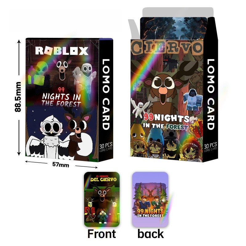 30 Chiếc Manhwa Trò Chơi 99night Trong Rừng Nhân Vật Laser Lomo Cards Stitch Pokemon Sanrio Hoạt Hìn