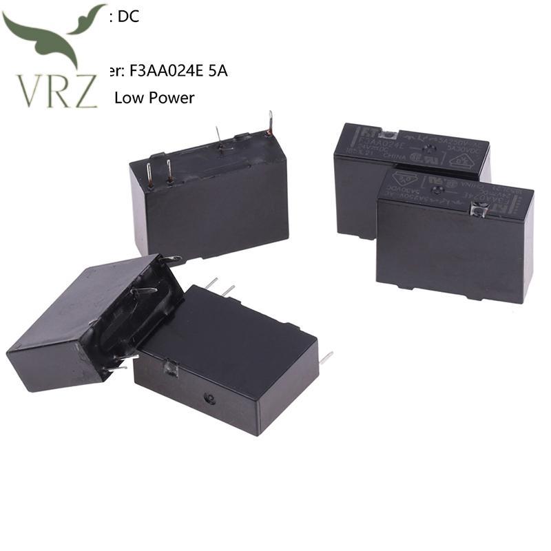 VRZ 5 Chiếc 24V Rơ Le F3AA024E 5A 24VDC F3AA012E F3AA005E Thường Mở 4 Chân Rơle 5A HOT