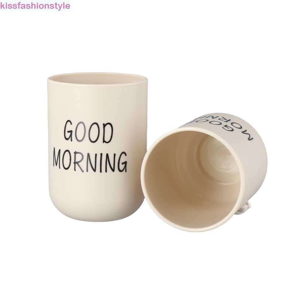 KISSFASHIONSTYLE Good Morning Cup Khỏe Mạnh Cho Đồ Uống Cốc Có Thể Tái Sử Dụng Nhựa Du Lịch Trà Cốc 