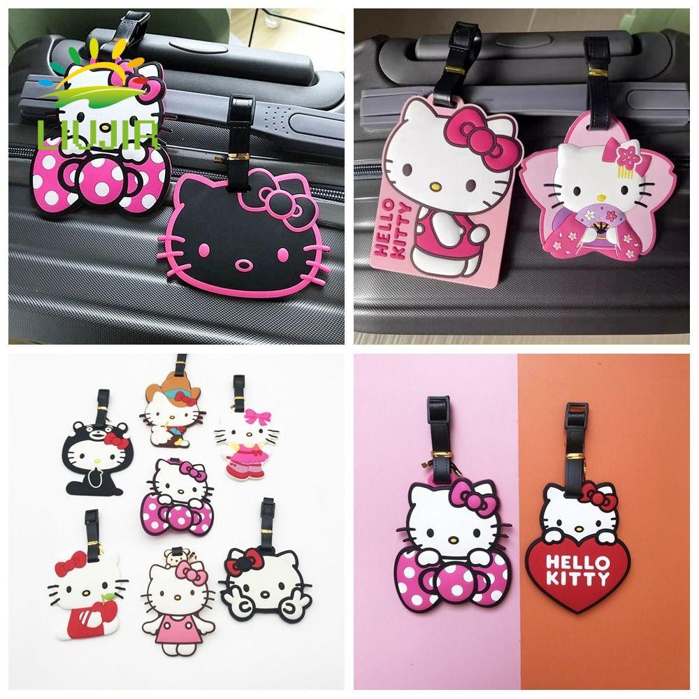 Thẻ hành lý hoạt hình LIUJIR, Thẻ hành lý Kitty Cat Boarding Pass Máy bay Vali Tag, Thẻ thông tin mề
