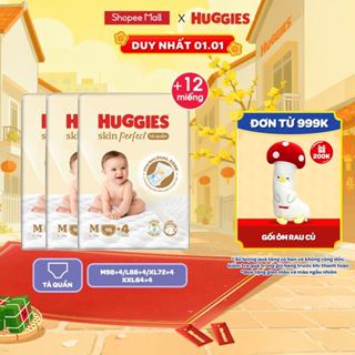  Combo 3 gói Tã quần Huggies Skin Perfect Mega Jumbo cỡ M L XL XXL với 2 vùng thấm giảm kích ứng 