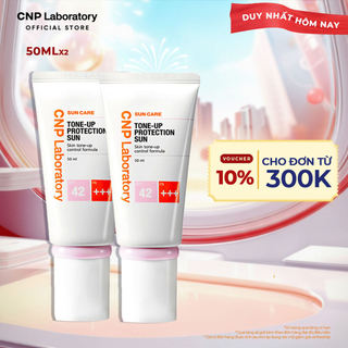   CNP Laboratory Official  Combo 2 kem chống nắng nâng tone kiềm dầu CNP Laboratory SPF42 PA+++ 50ml chai 