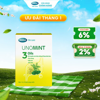  Viên uống tinh dầu bạc hà thì là cải thiện tiêu hóa khó tiêu đầy hơi UNOMINT Mega We Care 