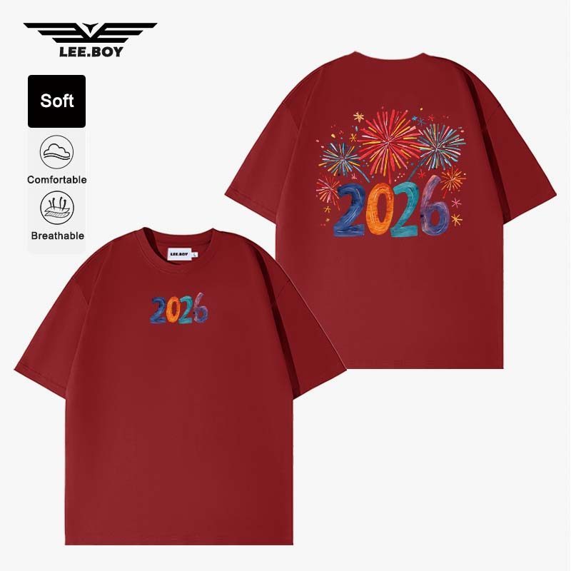 Cổ Tròn Chất Liệu Cao Cấp Full Color (giao hàng nhanh từ Việt Nam) Happy new year 2026 (giao hàng nh