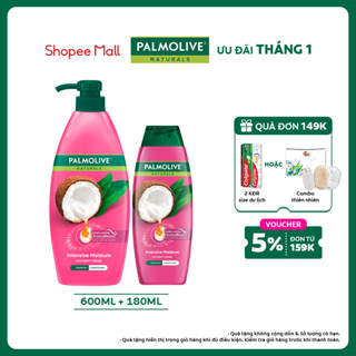  Bộ 2 Dầu gội Palmolive kèm xả 2-trong-1 chiết xuất thiên nhiên 600ML và 180ml 