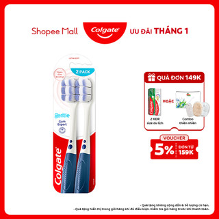  Bộ 2 Bàn chải Colgate Gentle Gum Expert lông dày siêu mềm ôm sát nướu giảm chảy máu nướu 