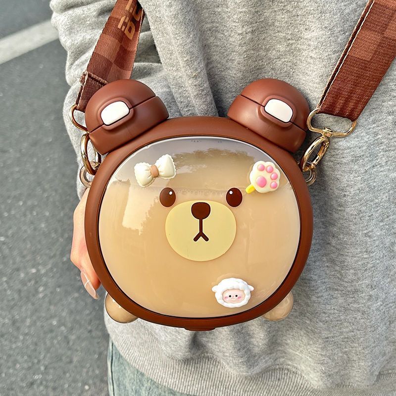 New Product#[Shop Hot Sale]Summer New Bear Children's Water Cup for Girls, High-Value Straw Cup with
