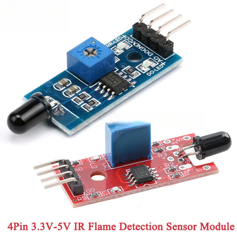 5-10 Chiếc IR Phát Hiện Ngọn Lửa Mô Đun Cảm Biến Máy Phát Hiện Nguồn Lửa Hồng Ngoại Bảng Thu LM393 3