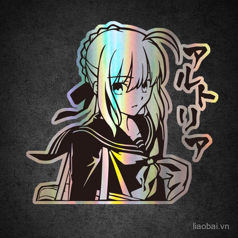 FATE Đêm Dài Anime Laser Sticker Vỏ Máy Tính Notebook Trang Trí Miếng Dán Vali Miếng Dán Ngói Miếng 