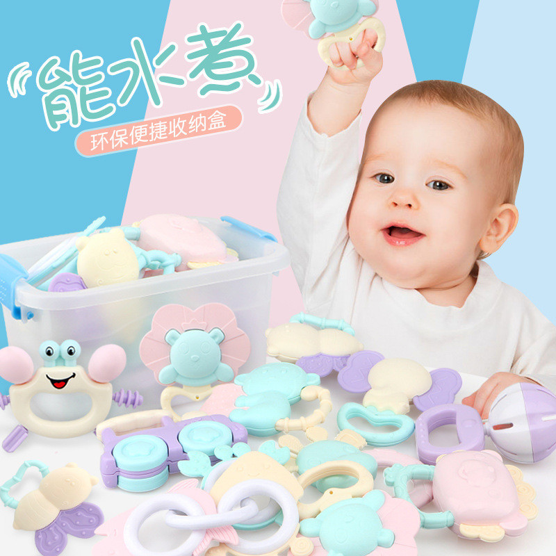 Popular~Infant rattles and teething toys can be boiled in water0-12Baby teething toy, hand-held ball