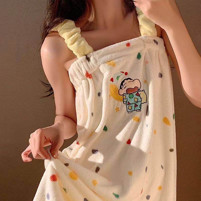 Cute Xiaoxin Bath Towel Bath Skirt Extended Coral Velvet Thickened Vest Type Bath Towel idKu