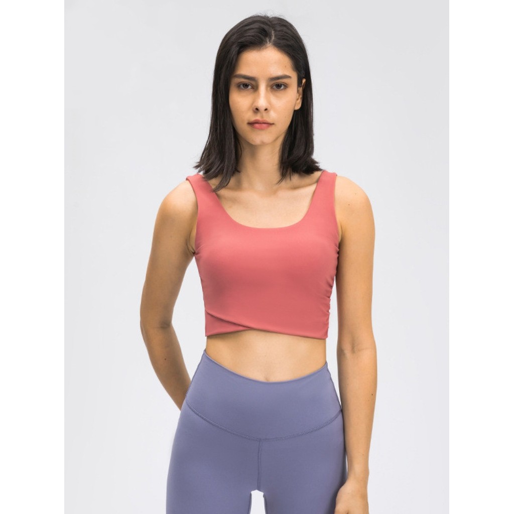 Màu Hoa Thể Thao DQ103 Với Miếng Lót Ngực Quần Áo Tập Yoga Slim fit Ngắn Rốn Crop Quần Áo Tập Thể Dụ