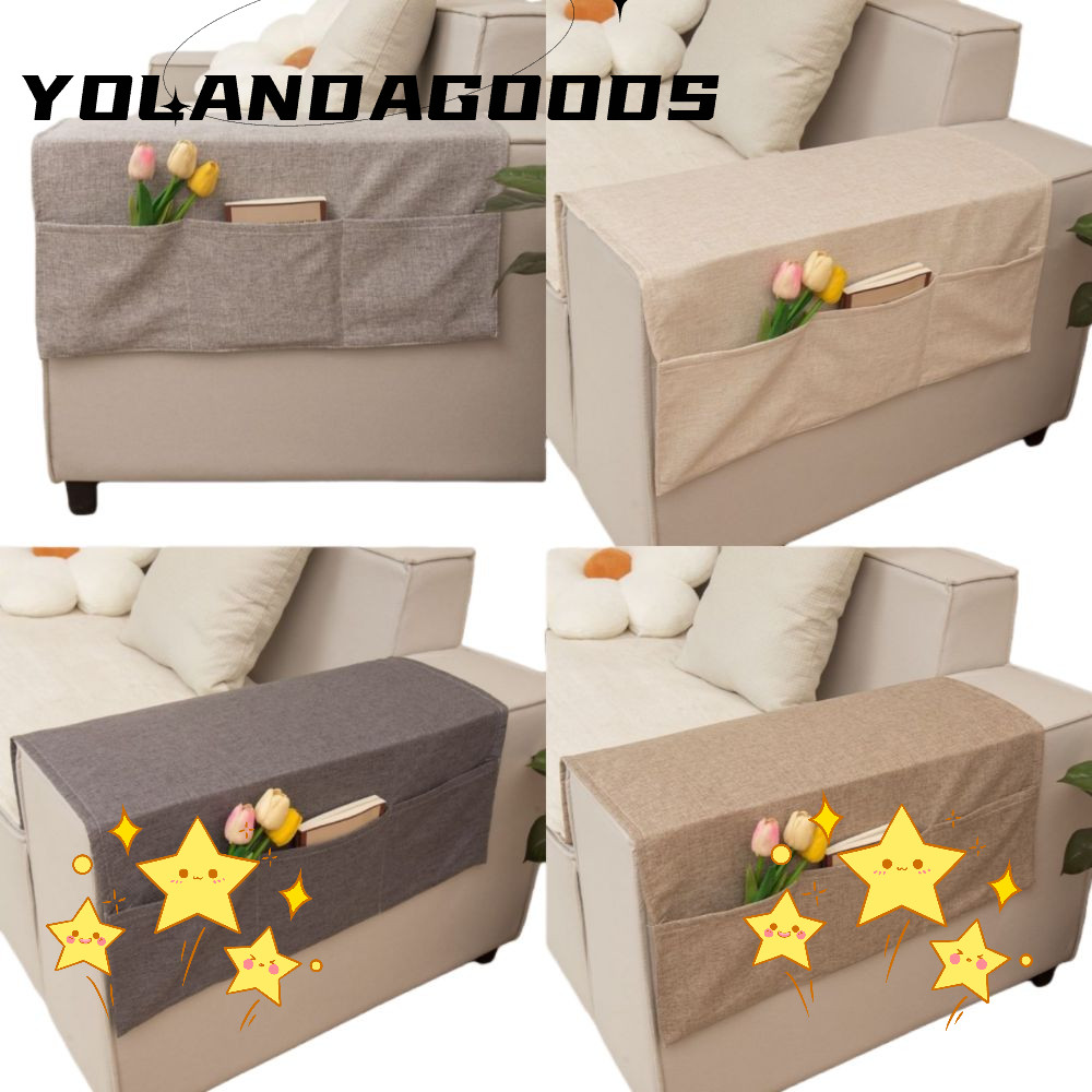 Túi đựng tay ghế sofa YOLA, Bộ sắp xếp tay vịn ghế sofa mềm bằng vải Polyester, Vỏ bọc tay đi văng c