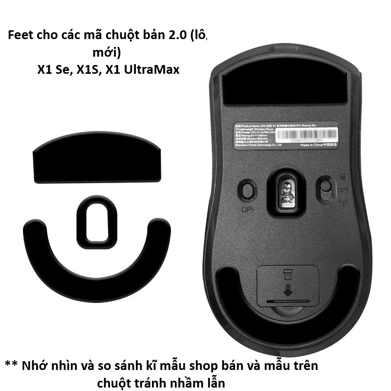Tấm feet chuột PTFE Cho Các Chuột ATK X1 bản 2.0  (lô mới) X1 Se - X1S - X1 Ultra Max