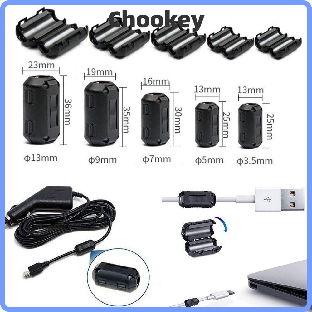 RODAROLA Choke Coil EMI RFI Tiếng ồn, Kẹp hạt Ferrite lõi vòng đen chống nhiễu, Kẹp lọc loại Snap Sn
