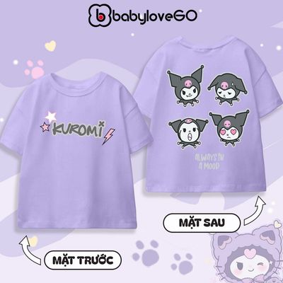 Áo thun bé gái BabyloveGO áo phông cộc tay in hình Kuromi cute đáng yêu cho bé 1-10 tuổi