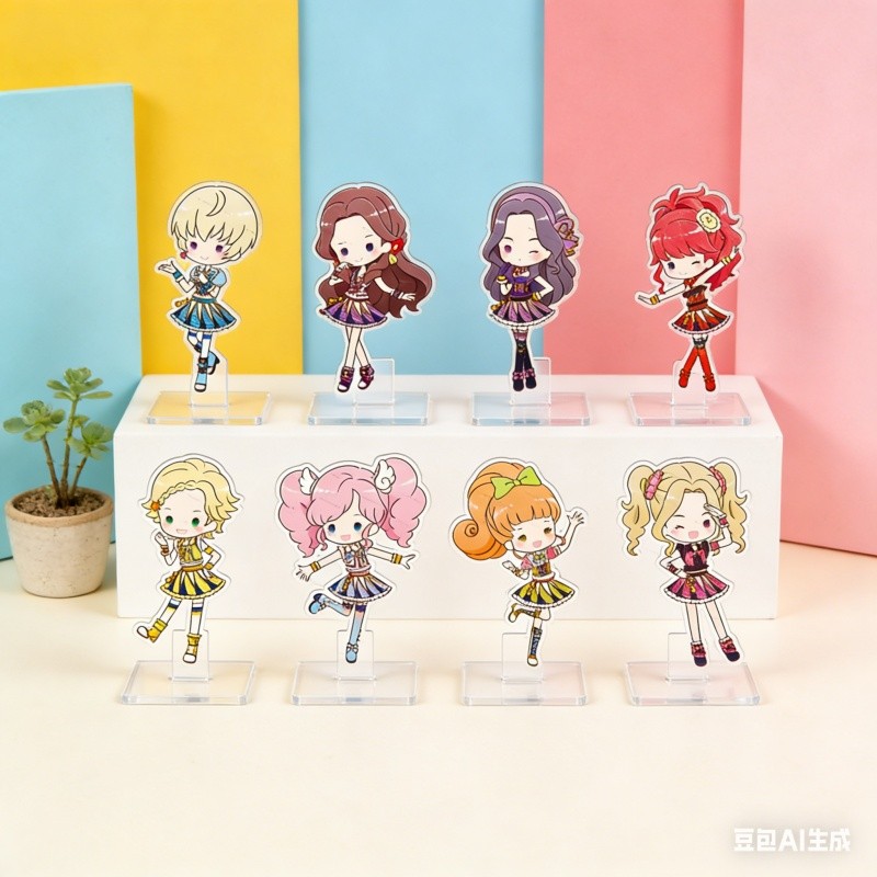 10cm Q-version Aikatsu Model Acrylic Stand Sumire Yurika Ichigo Cosplay Desktop figure Accessories P