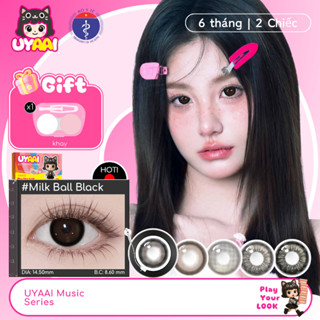 Kính áp tròng UYAAI MCK1 Moonlight/Snowball/Milk Ball Màu Đen/Nâu Kính Lens cận Mắt 1 Cặp 0~4 Độ giãn tròng 14.2-14.5mm