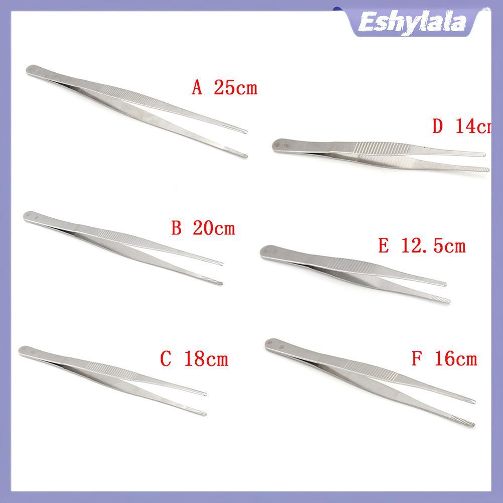 Eshylala 12-25cm Nhíp Inox Bạc Kẹp Thẳng Đầu Nhíp Dụng Cụ Nhíp