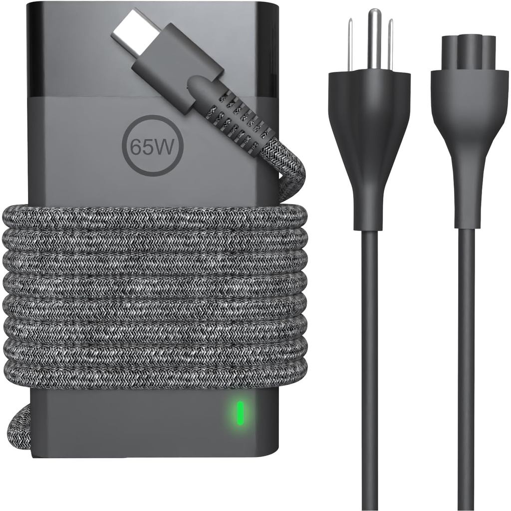 65W USB C Dây nguồn sạc máy tính xách tay mỏng mới Tương thích với HP Elitebook X360, Envy X360, Spe