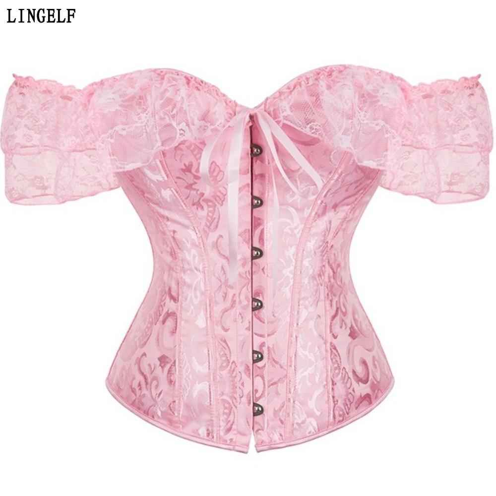 LINGELLF Jacquard Underbust Corset - Áo corset bustier top Y2K vintage, thắt lưng huấn luyện gợi cảm