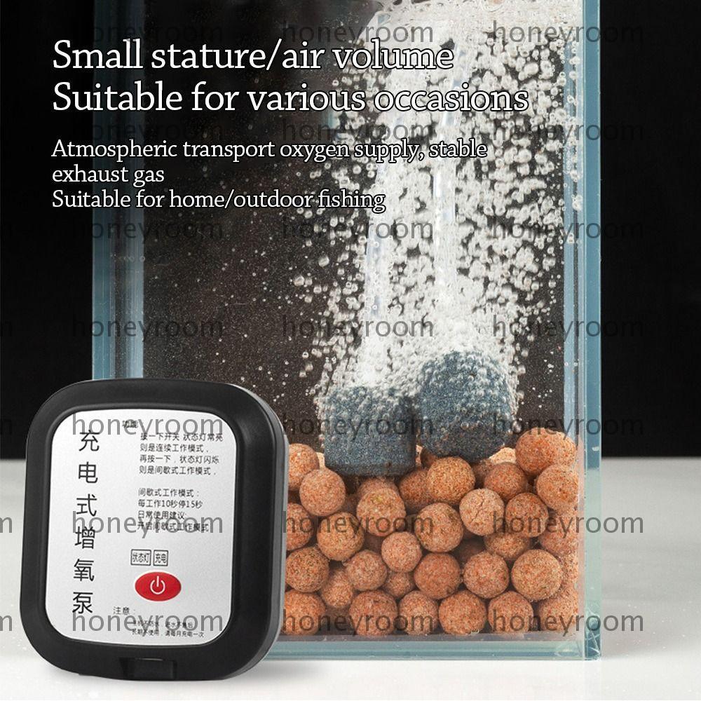 HONEYROOM Aquarium Air Pump, 2 Hole Ultra Silent Oxygen Pump, Low Noise USB Silent Operation Air Pum