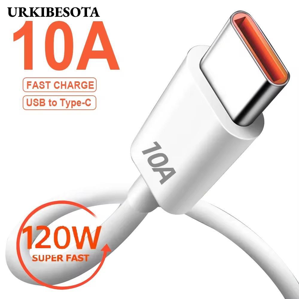 Cáp URKIBESOTA Type C, Dây sạc nhanh 120W 10A 10A, Cáp sạc USB C Dây cáp dữ liệu USB cho Huawei