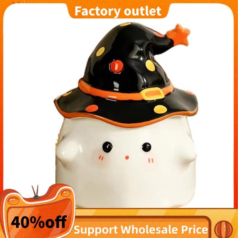 Halloween Cốc Halloween Ma Họa Tiết Cốc Ma Họa Tiết Ma Cốc Gốm Ma Cốc Có Nắp Dễ Thương 350ML Cho Hal
