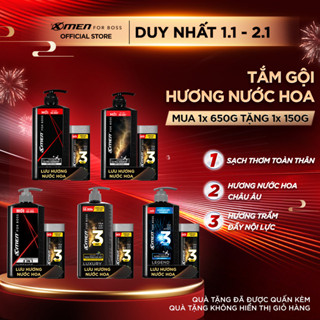  Combo Dầu gội   Tắm Gội Cho Nam Xmen for Boss 630g và Tắm Gội Luxury 150g - Hương Nước Hoa Châu Âu Lịch Lãm 
