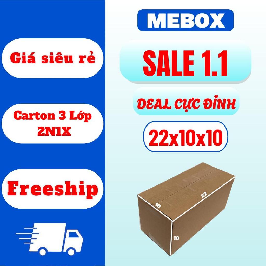 hộp carton gói hàng 22x10x10 bộ 100 cái
