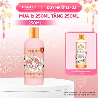  Combo Sữa Dưỡng Thể Thiên Nhiên Purité Hương Hoa Anh Đào 250ML và Sữa Tắm Purité Hoa Anh Đào 250ML 