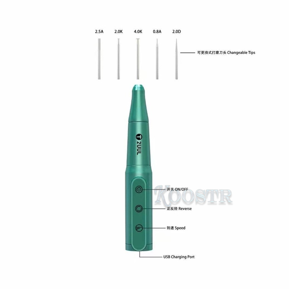 2UUL DA81 Bút Khoan Ba Lan Sạc Để Sửa Chữa Điện Thoại Bộ Dụng Cụ Mài Chuyên Nghiệp Có Thể Điều Chỉnh