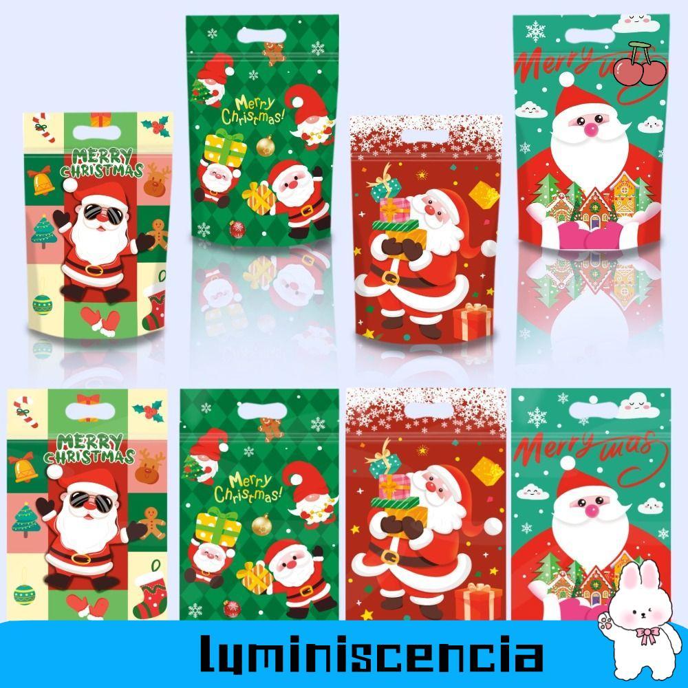 LUMINISCENCIA 50 Túi Bao Bì Giáng Sinh, Cung Cấp Tiệc Giáng Sinh Vui Vẻ Giáng Sinh Túi Kẹo, Ông Già 