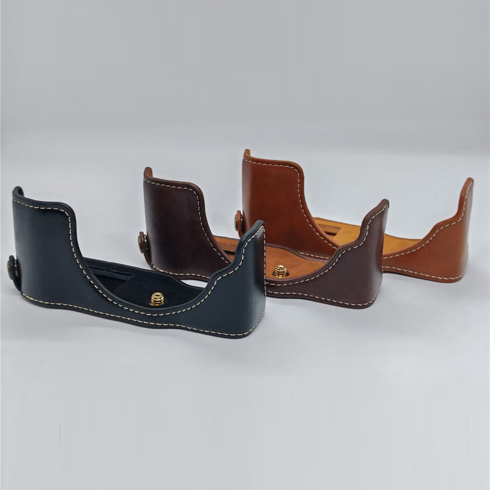 Vỏ nửa máy ảnh bằng da PU cho Panasonic Lumix DMC-GX80 DMC-GX85 GX80 GX85 Nắp mở đáy