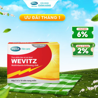  Viên uống bổ sung vitamin khoáng chất WEVITZ giúp tăng cường và phục hồi sức khỏe  Hộp 50 viên  