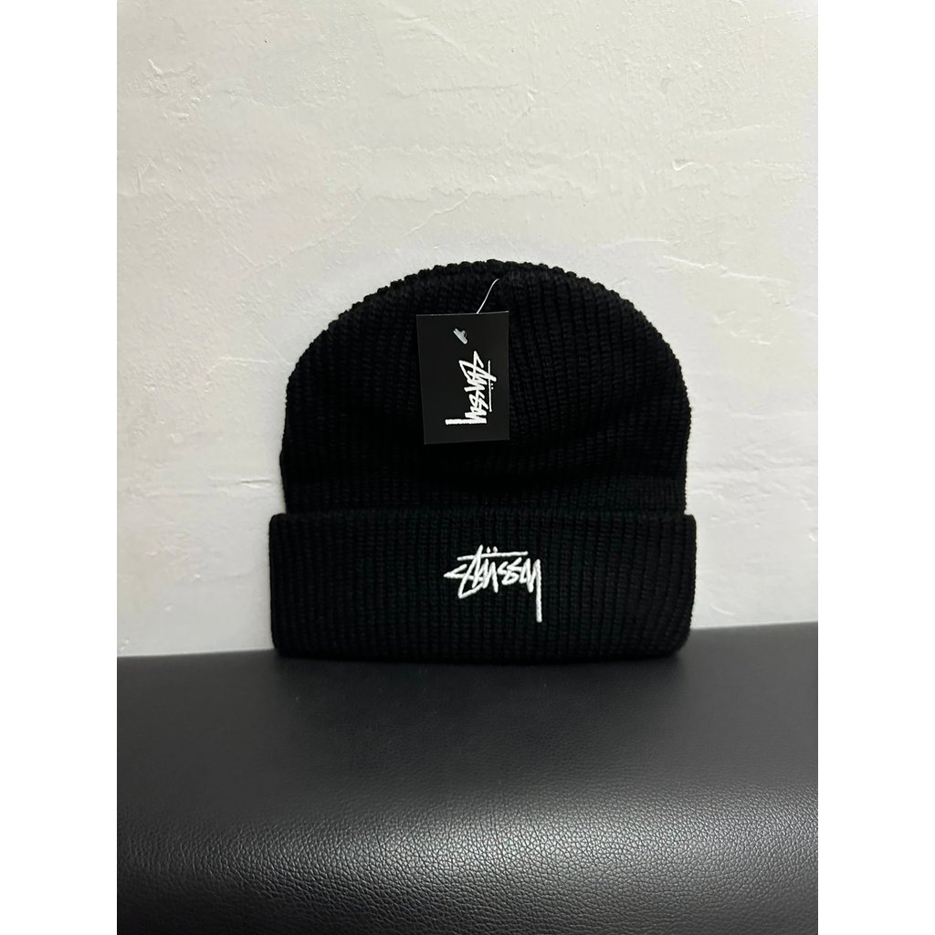 Mũ dệt kim Stussy Stussy Mũ len mùa thu đông Mũ dệt kim trần