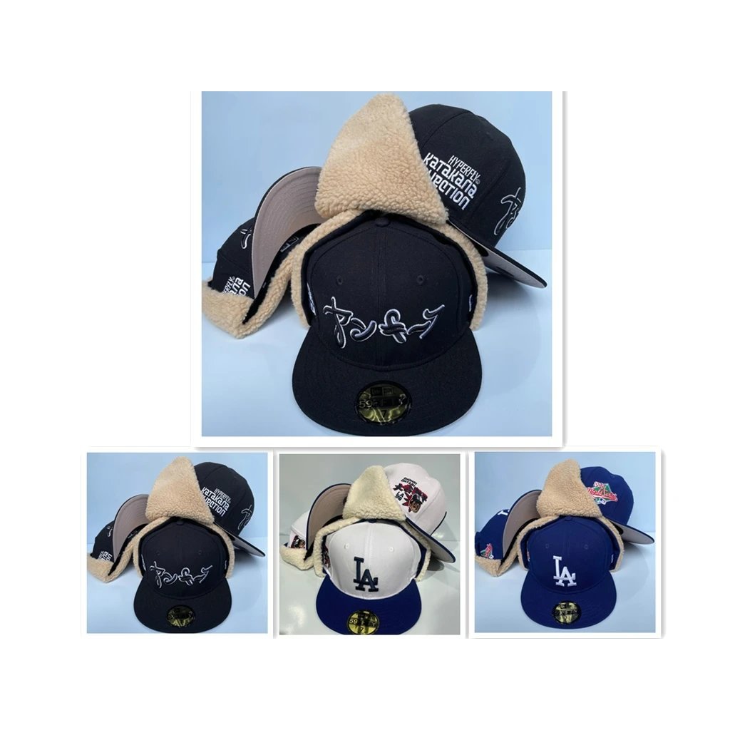Dodgers Dodgers LA Mũ chống điều chỉnh Hip Hop Vành phẳng Mũ mùa đông 59FIFTY Mũ số mũ mũ mũ đầy đủ 