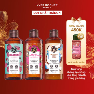  Combo 3 sữa tắm thiên nhiên hương mâm xôi đỏ - hoa hồng - dừa Yves Rocher 400mlx3 