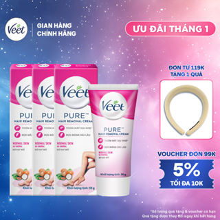   Mới  Combo 3 Kem tẩy lông Veet Pure cho da thường 50g công thức cải tiến 