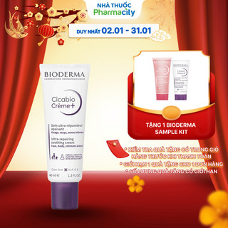  Kem phục hồi da và hỗ trợ ngăn ngừa hình thành sẹo Bioderma Cicabio Crème+ 40ml 