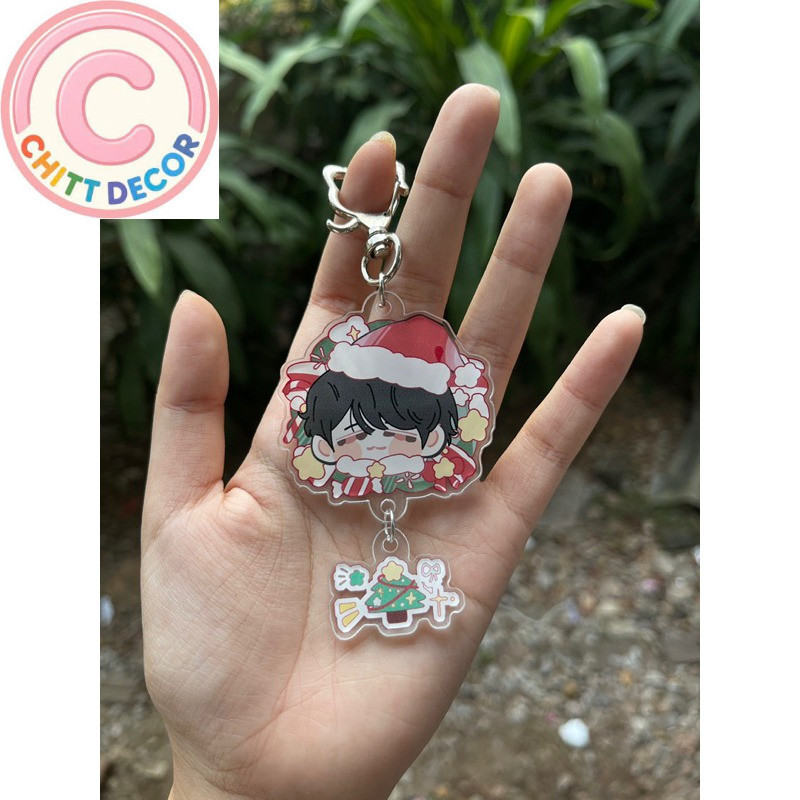 Móc khoá/Keyring in theo yêu cầu 2 mảnh - chit