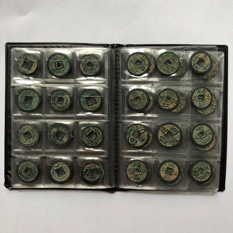 Bộ sưu tập tiền xu cổ đại có sẵn 120 miếng Đồng xu hoàng đế trong các triều đại trước đây Phù hợp vớ
