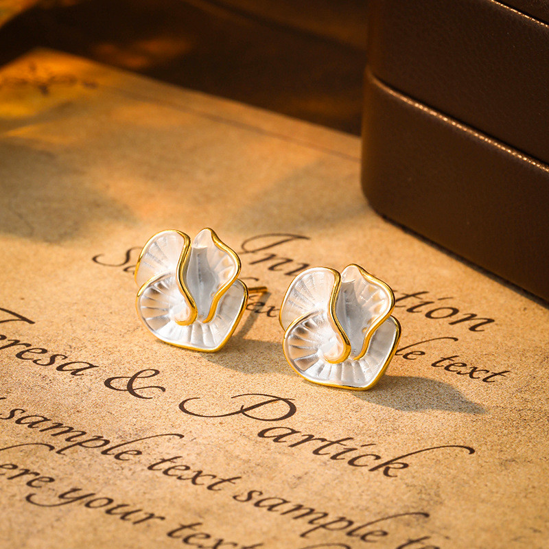 Xiaoxiangfeng Hoa Hồng Camellia Earings Bạc S925, Ánh Sáng Elegant, Phù Hợp Earings Nữ Cao Cấp