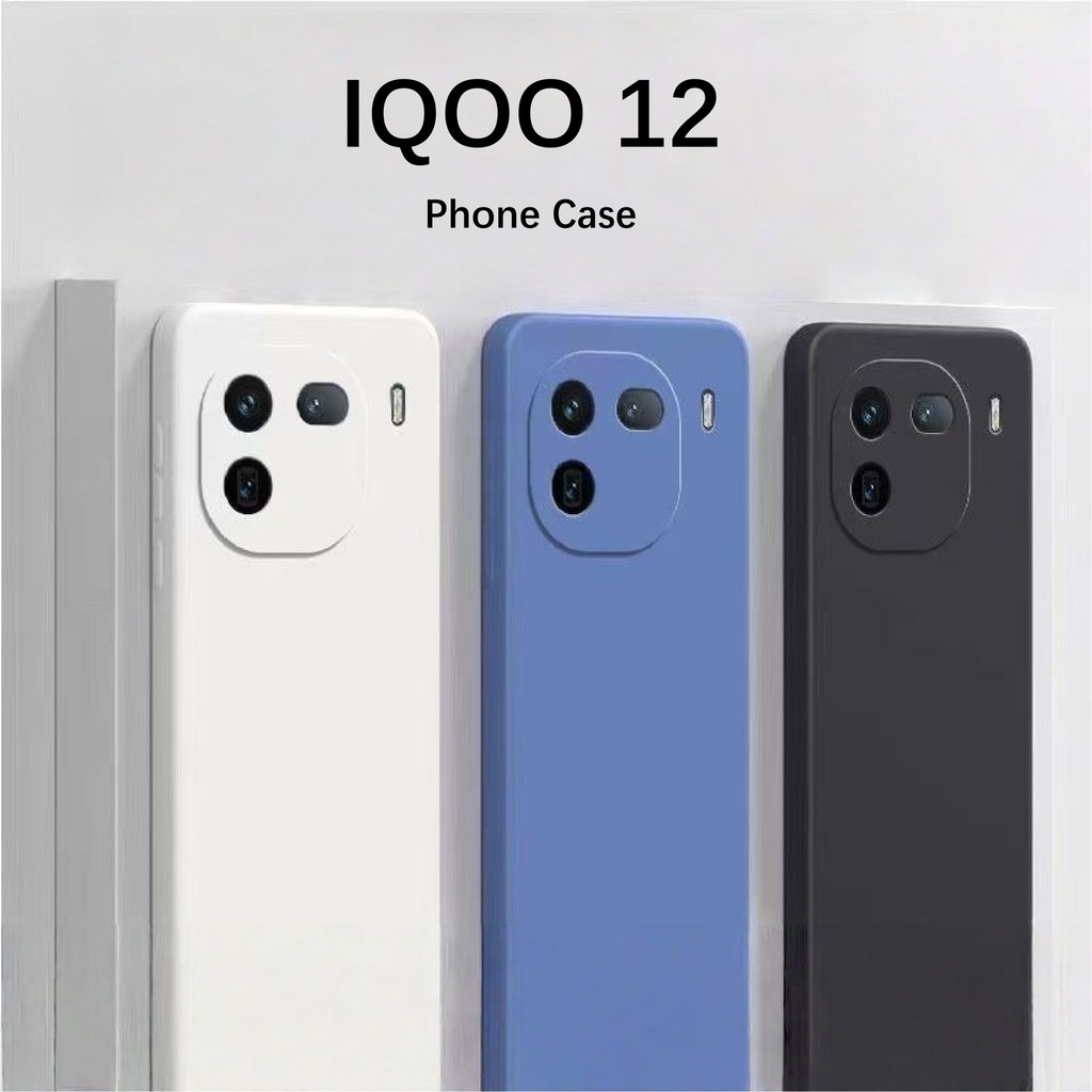 [Sản phẩm mới] Dành cho vỏ IQOO 12 Vỏ silicon chống rơi Full Case Vỏ điện thoại màu trơn cổ điển